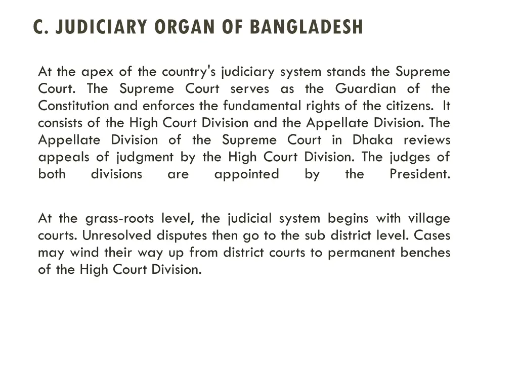 c judiciary organ of bangladesh