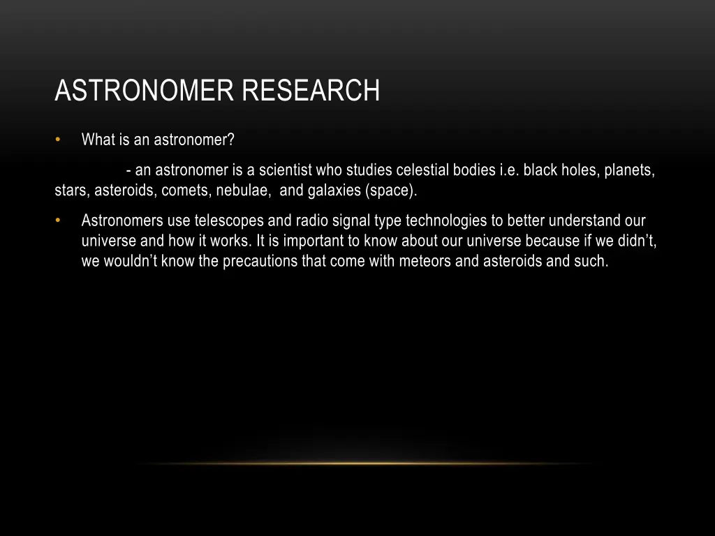 astronomer research