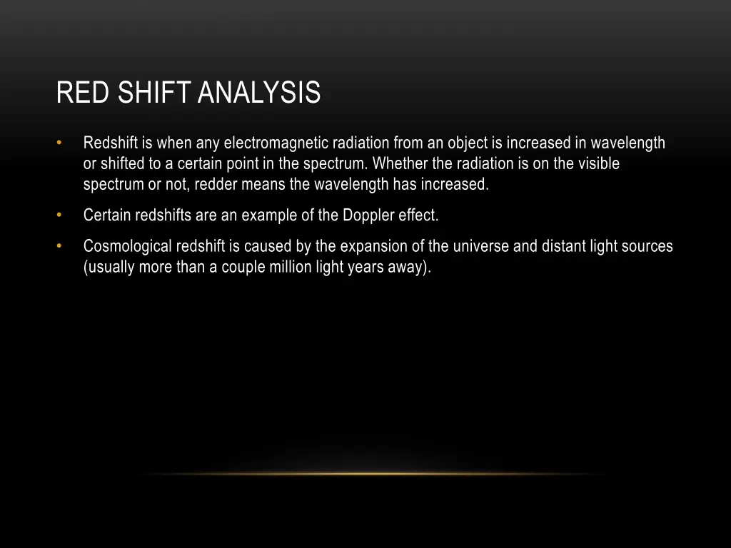 red shift analysis