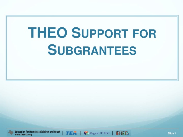 theo s upport for s ubgrantees