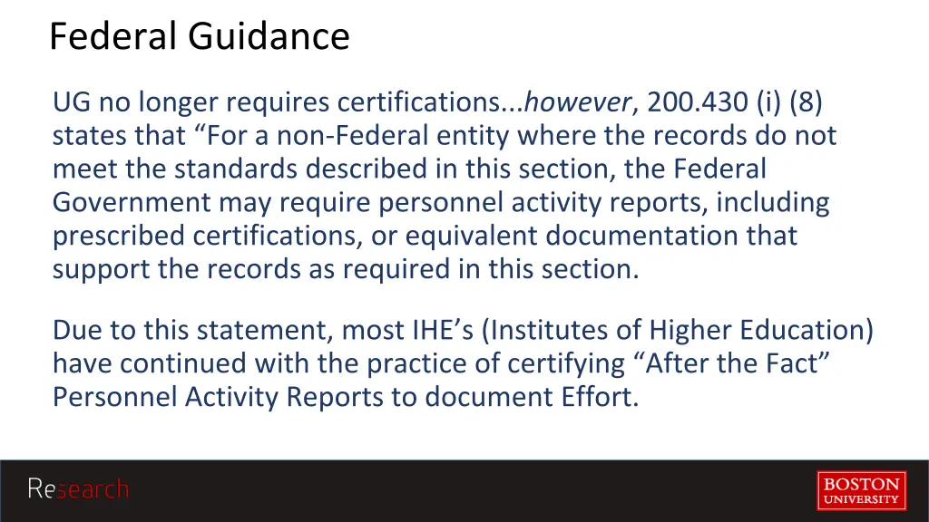 federal guidance