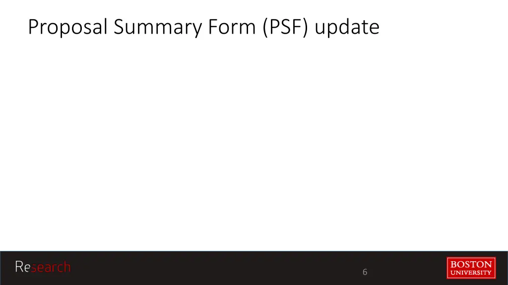 proposal summary form psf update