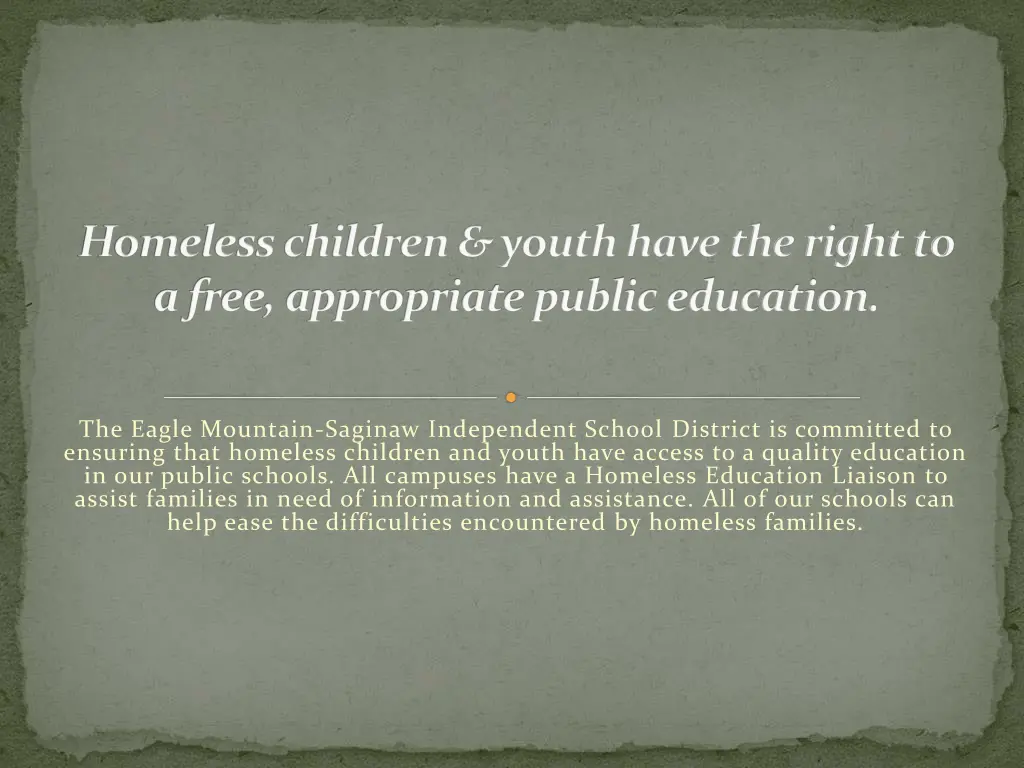 homeless children youth have the right to a free