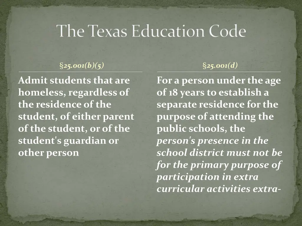 the texas education code