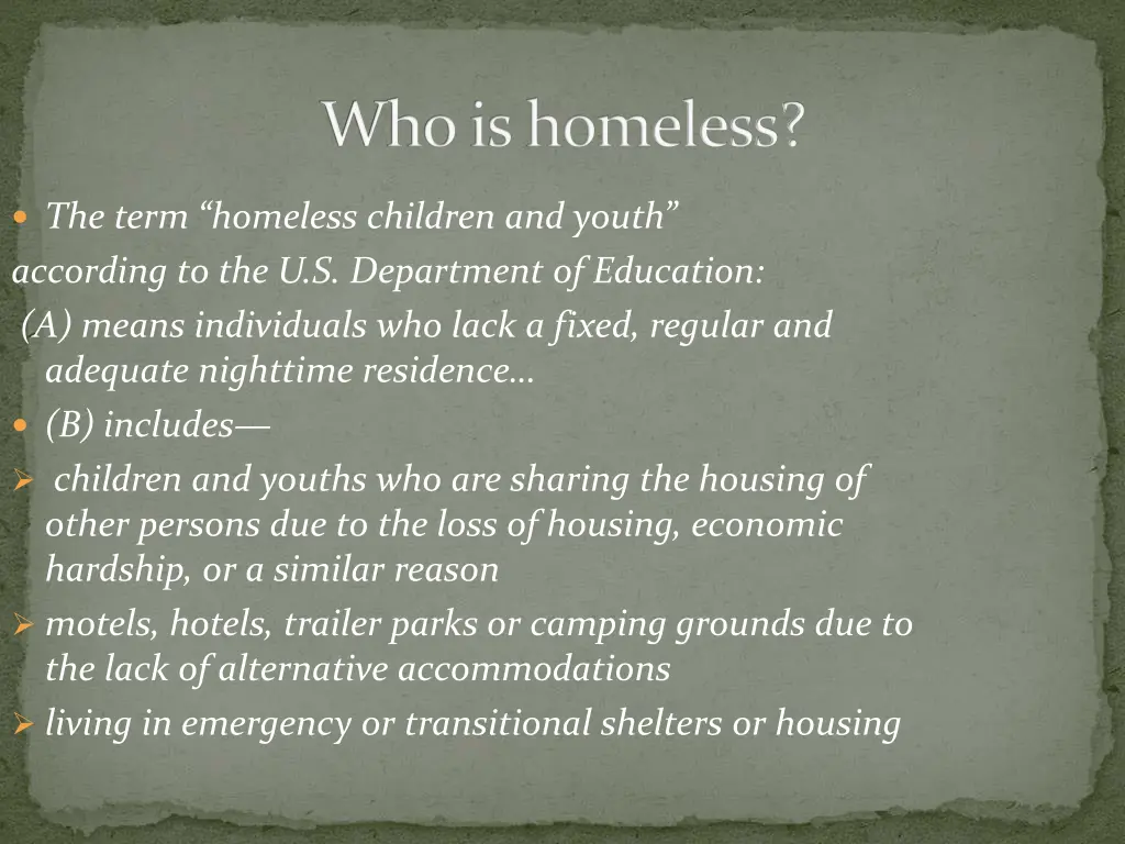 who is homeless