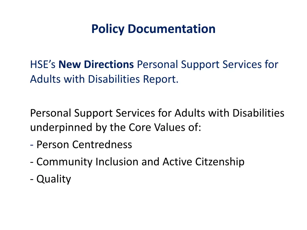 policy documentation 1
