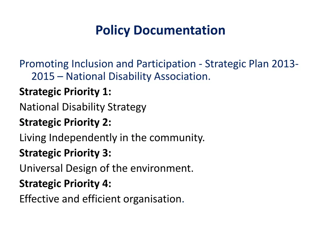 policy documentation 2