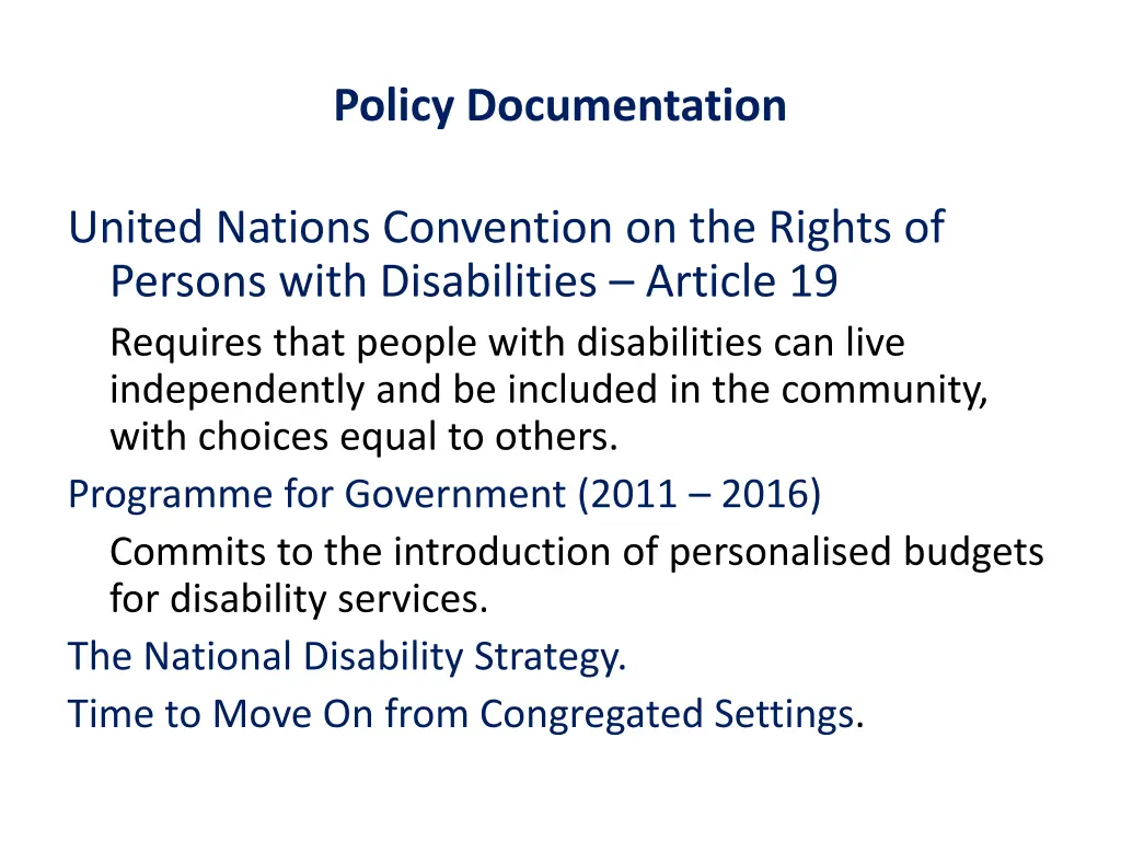 policy documentation