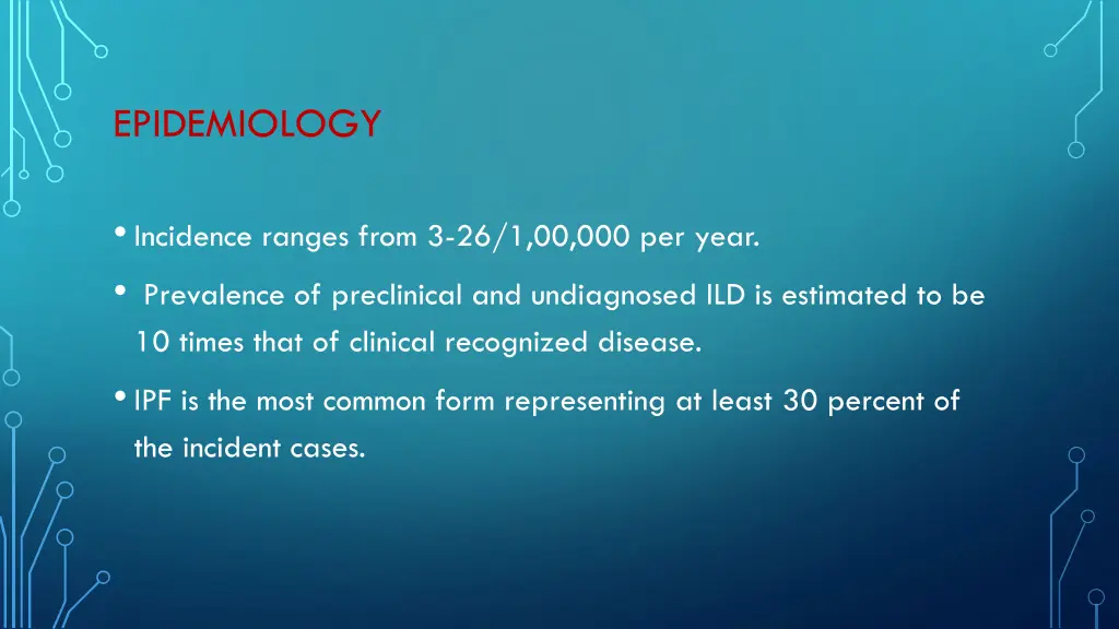 epidemiology