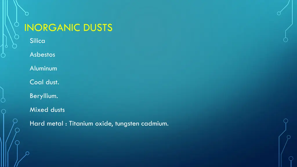 inorganic dusts silica