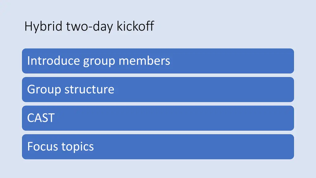 hybrid two day kickoff