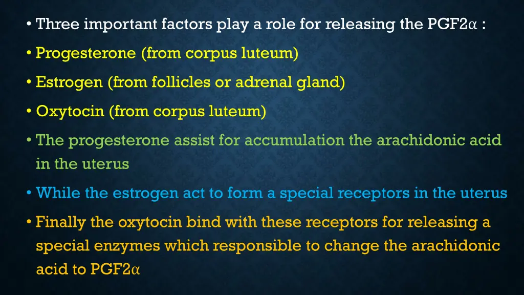 three important factors play a role for releasing