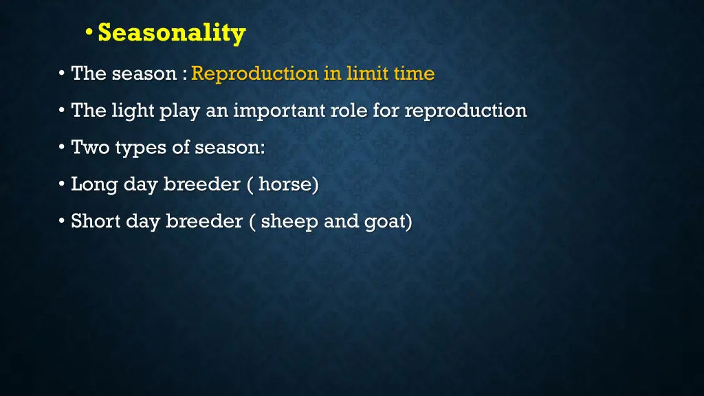 seasonality