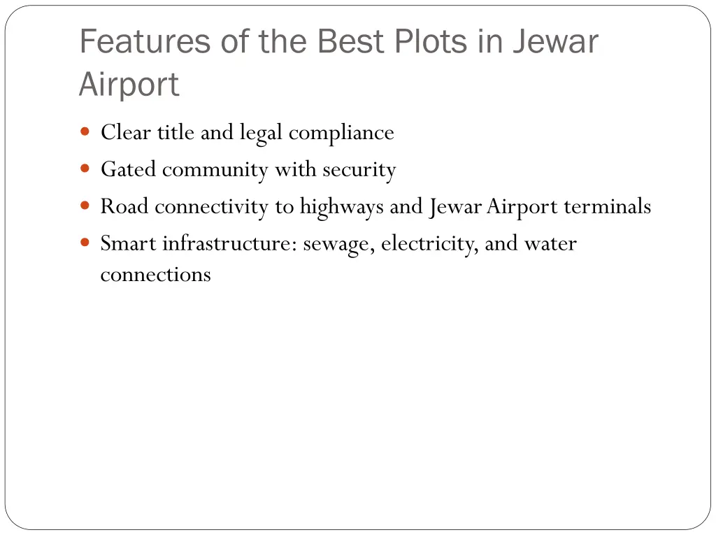 features of the best plots in jewar airport