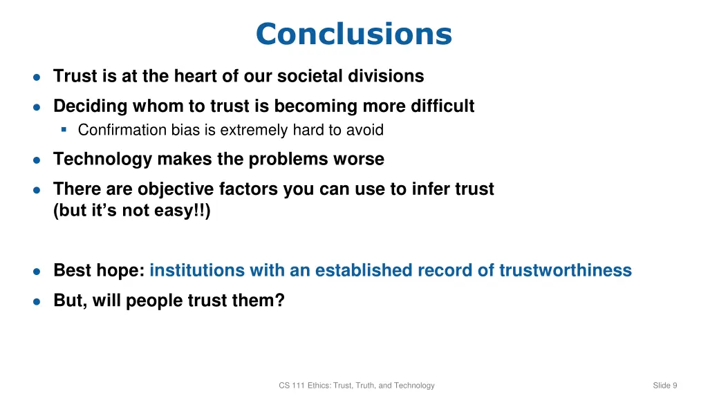 conclusions