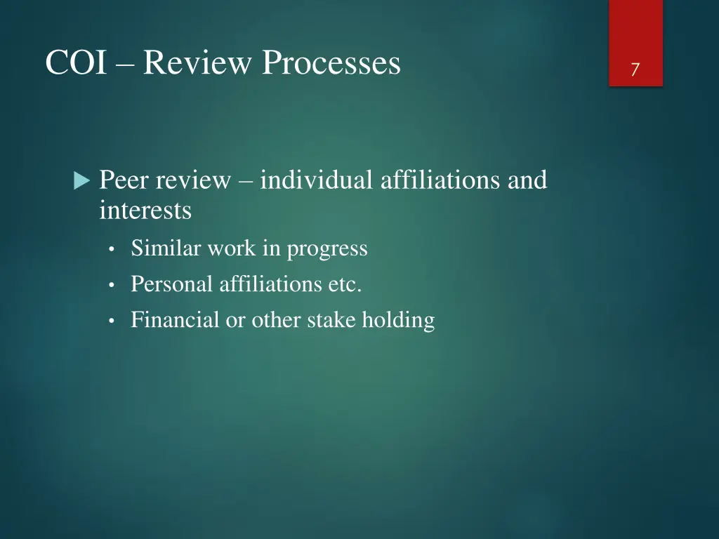 coi review processes