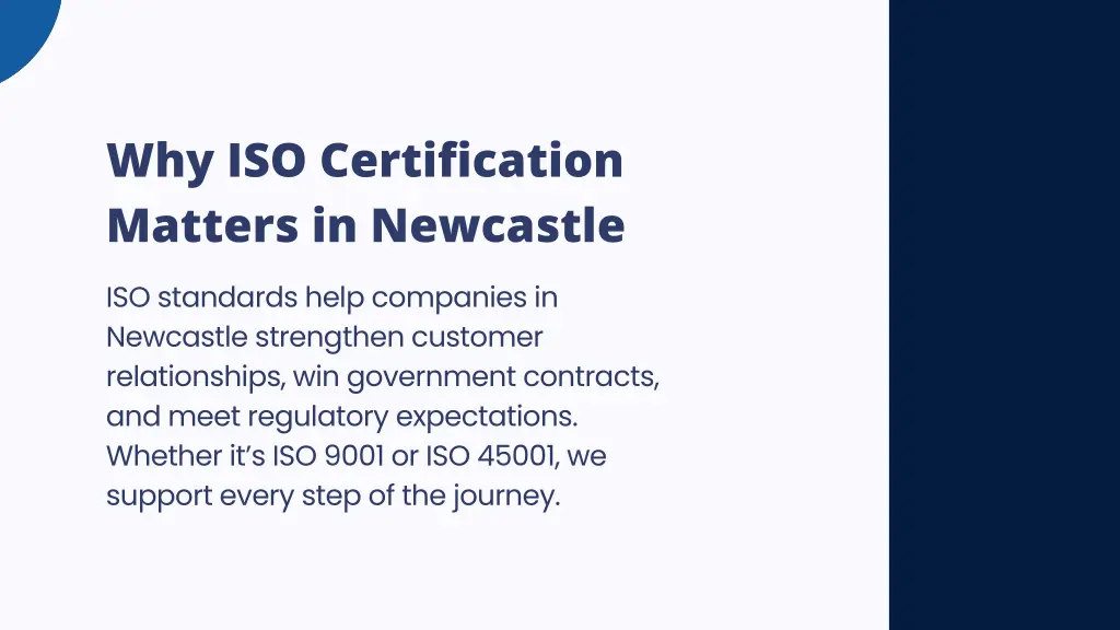 why iso certification matters in newcastle