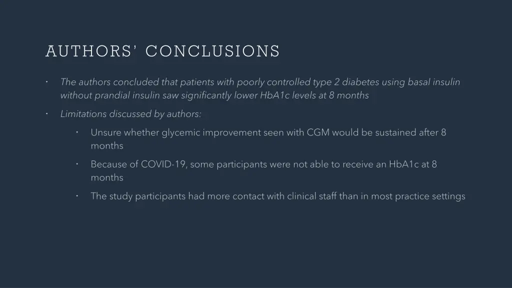 authors conclusions
