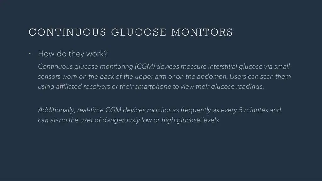 continuous glucose monitors