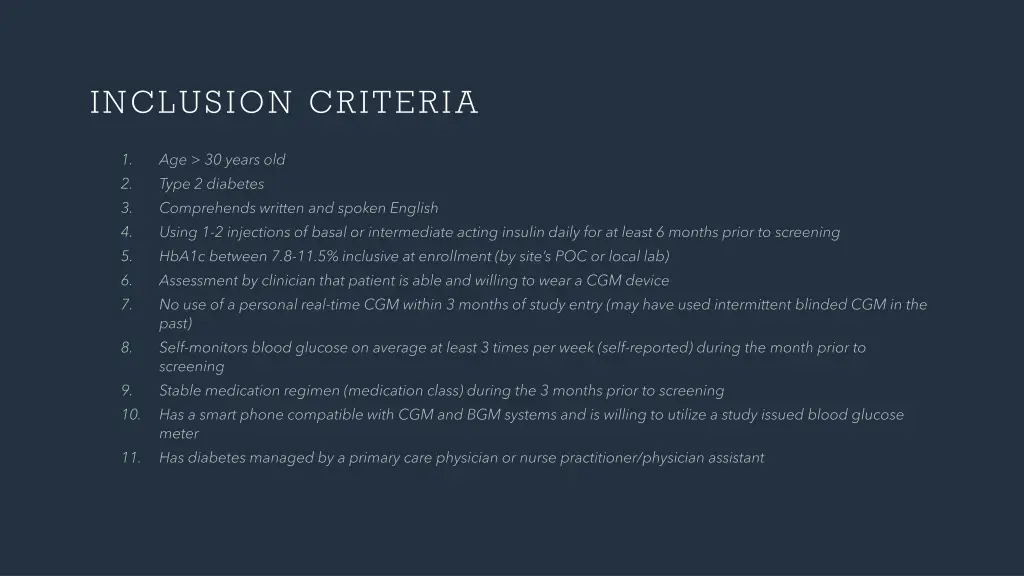 inclusion criteria