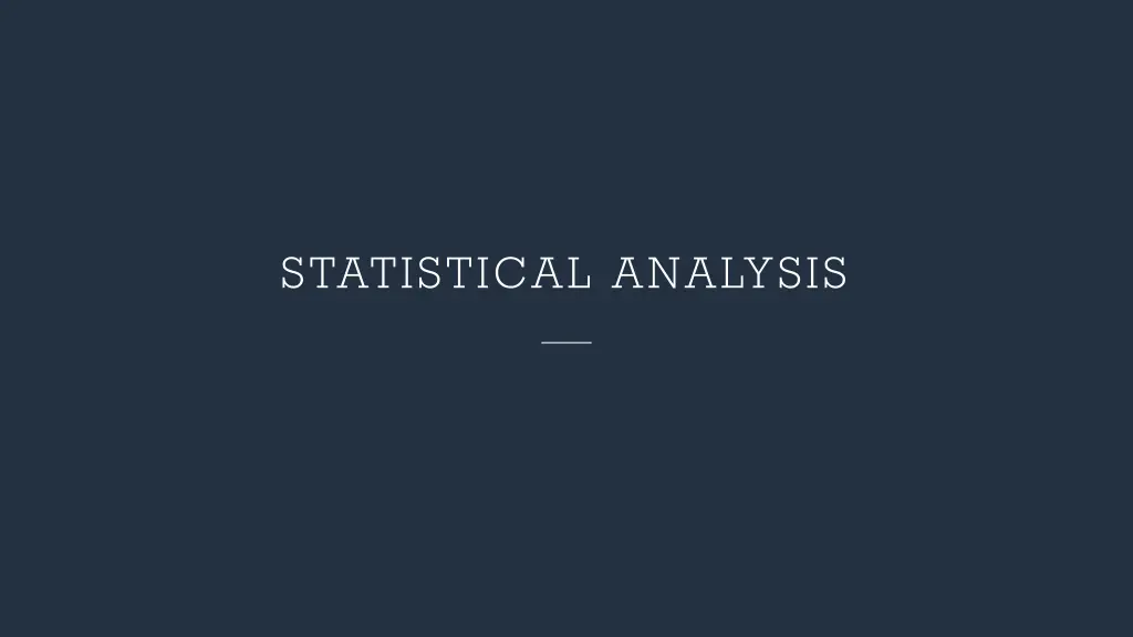 statistical analysis