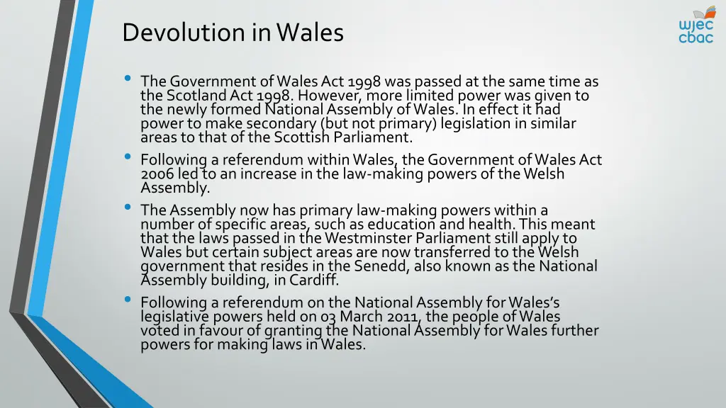 devolution in wales