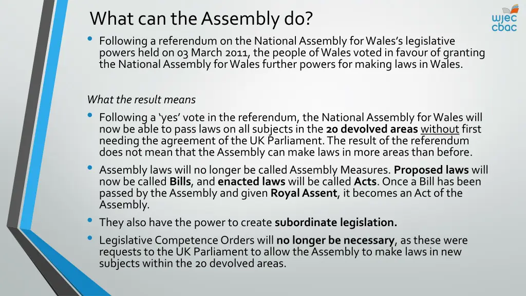 what can the assembly do following a referendum