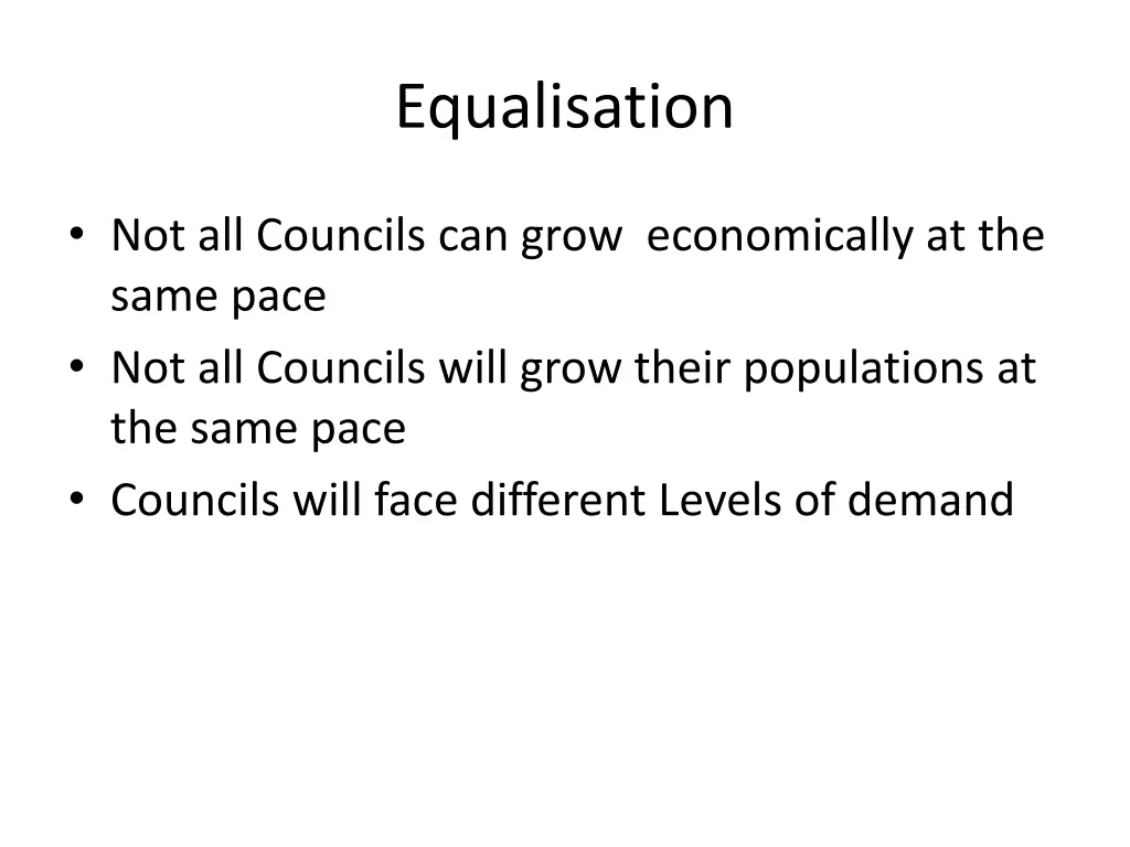 equalisation