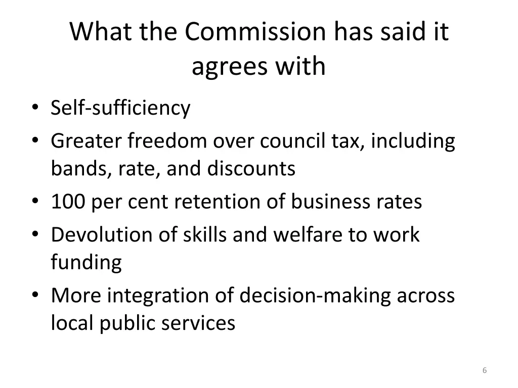what the commission has said it agrees with