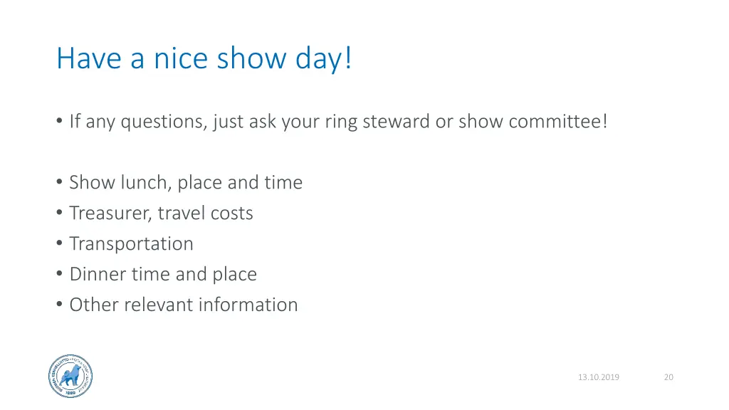 have a nice show day
