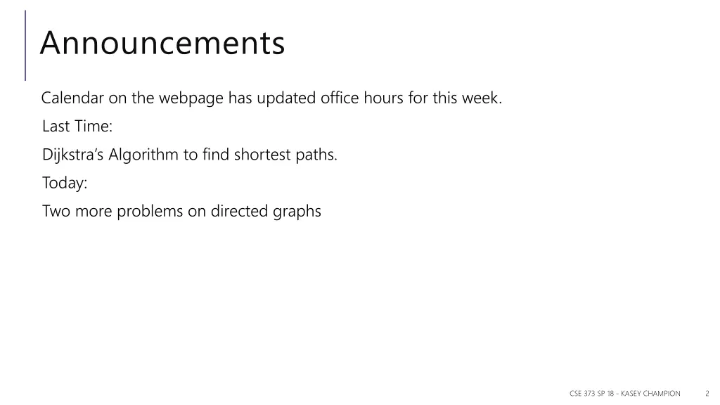 announcements