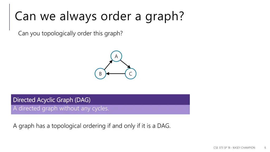 can we always order a graph