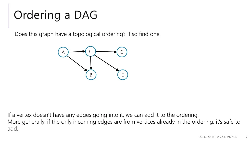 ordering a dag