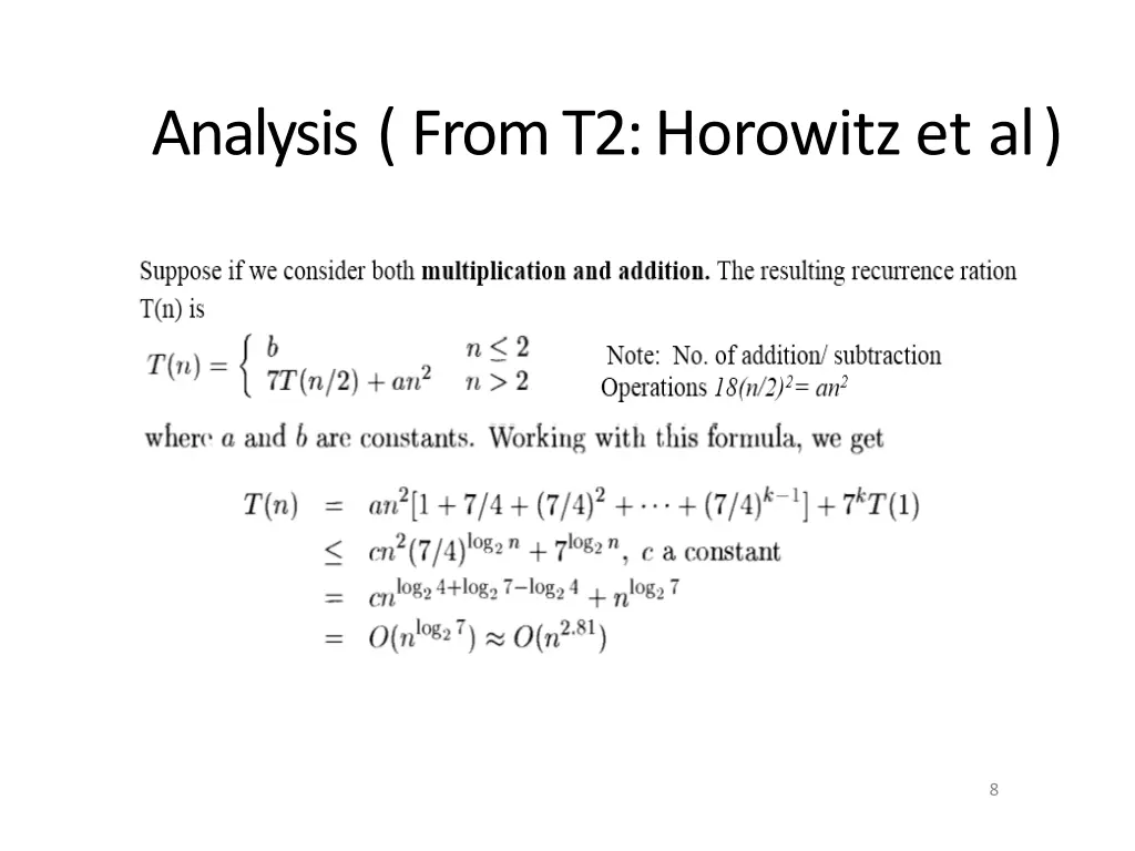 analysis from t2 horowitz et al