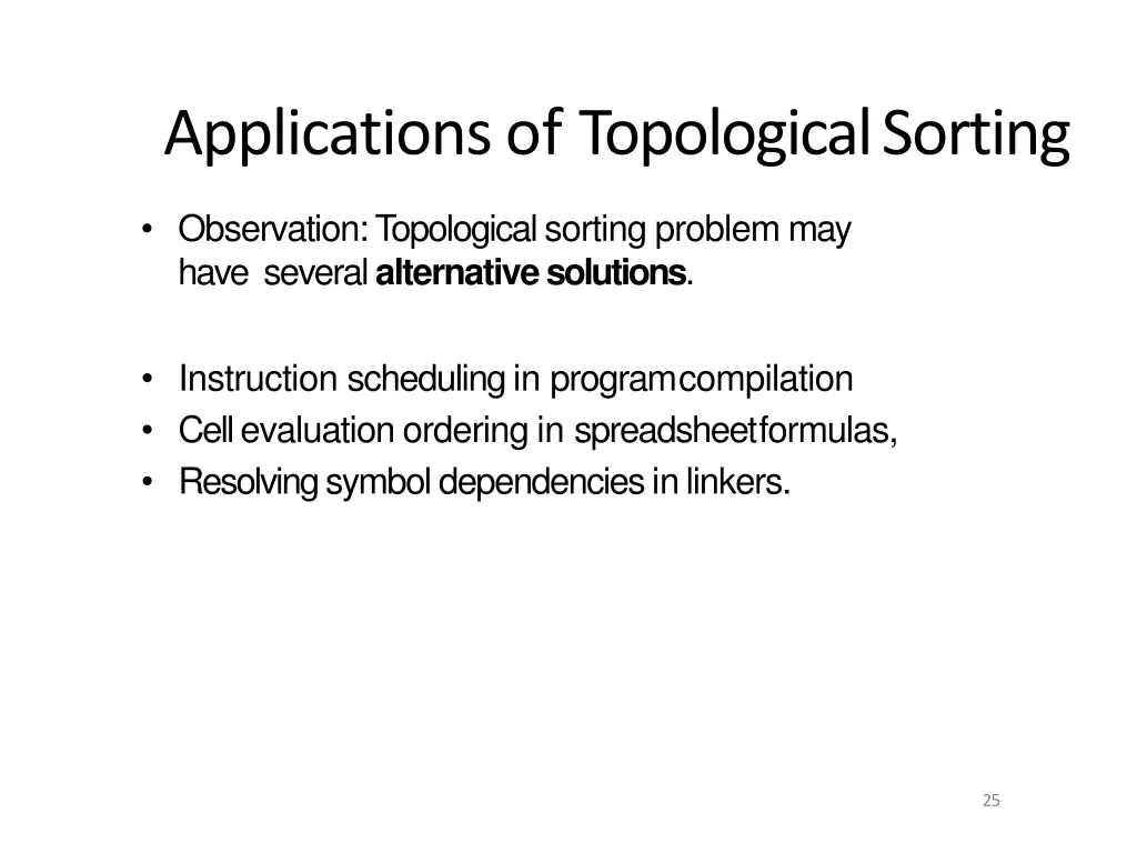 applications of topologicalsorting