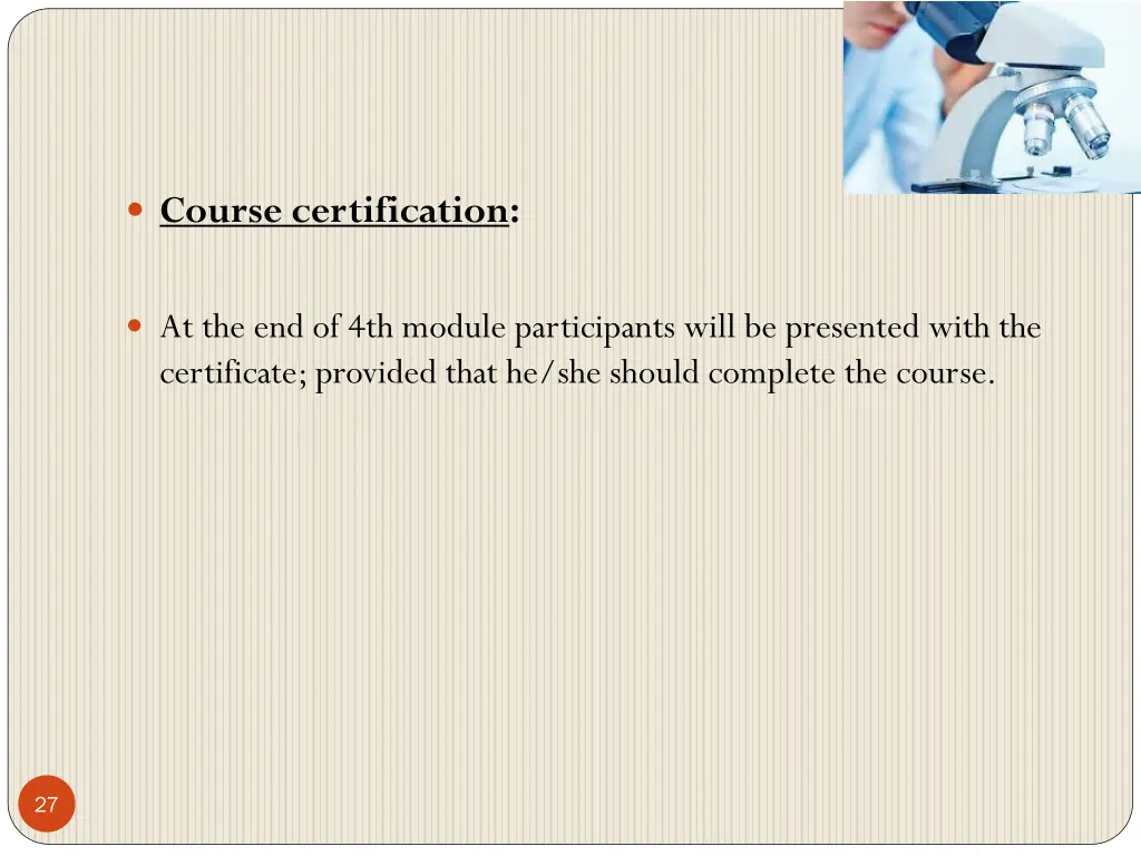 course certification