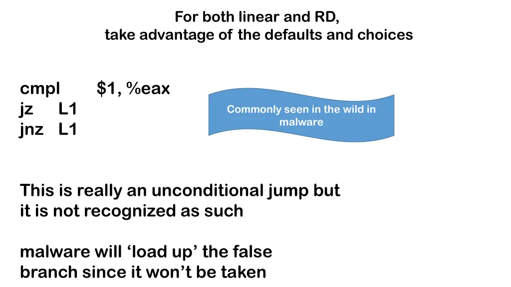 for both linear and rd take advantage