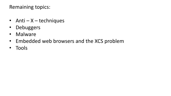 remaining topics