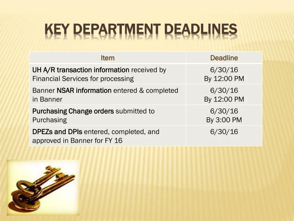 key department deadlines key department deadlines