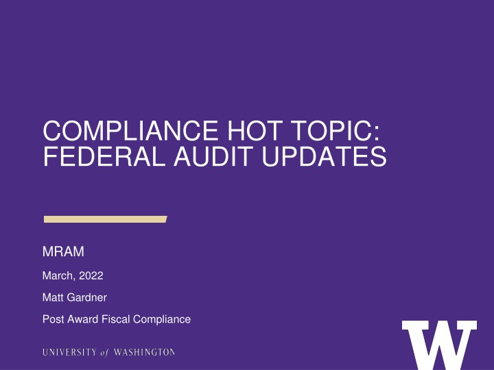 compliance hot topic federal audit updates
