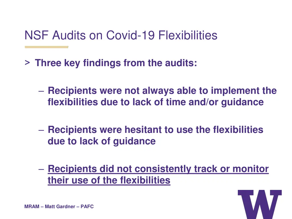 nsf audits on covid 19 flexibilities 2