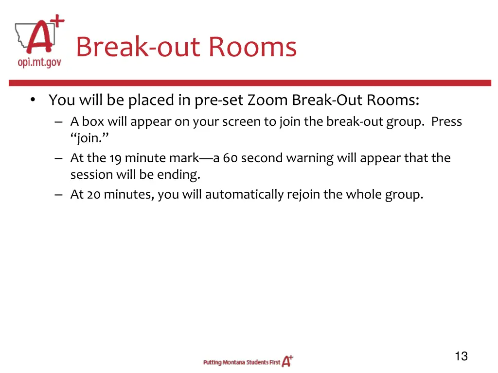 break out rooms