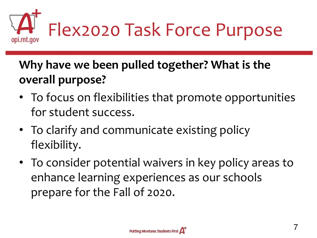 flex2020 task force purpose