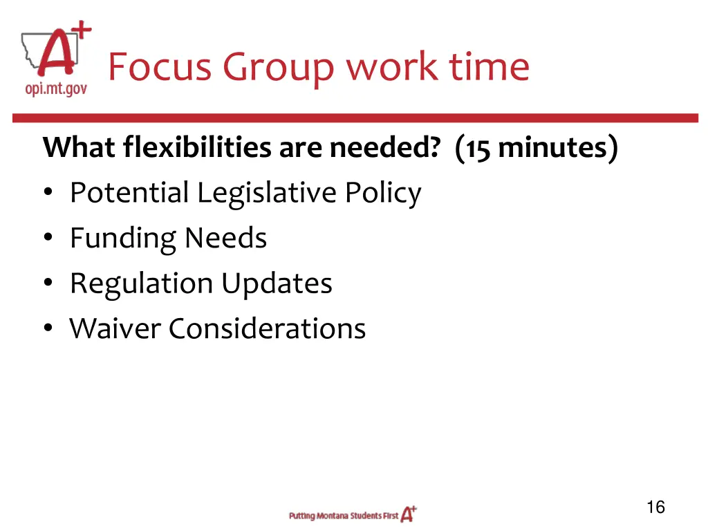 focus group work time 1