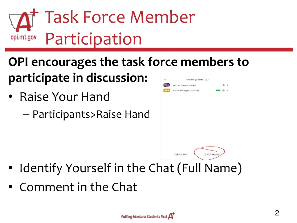 task force member participation