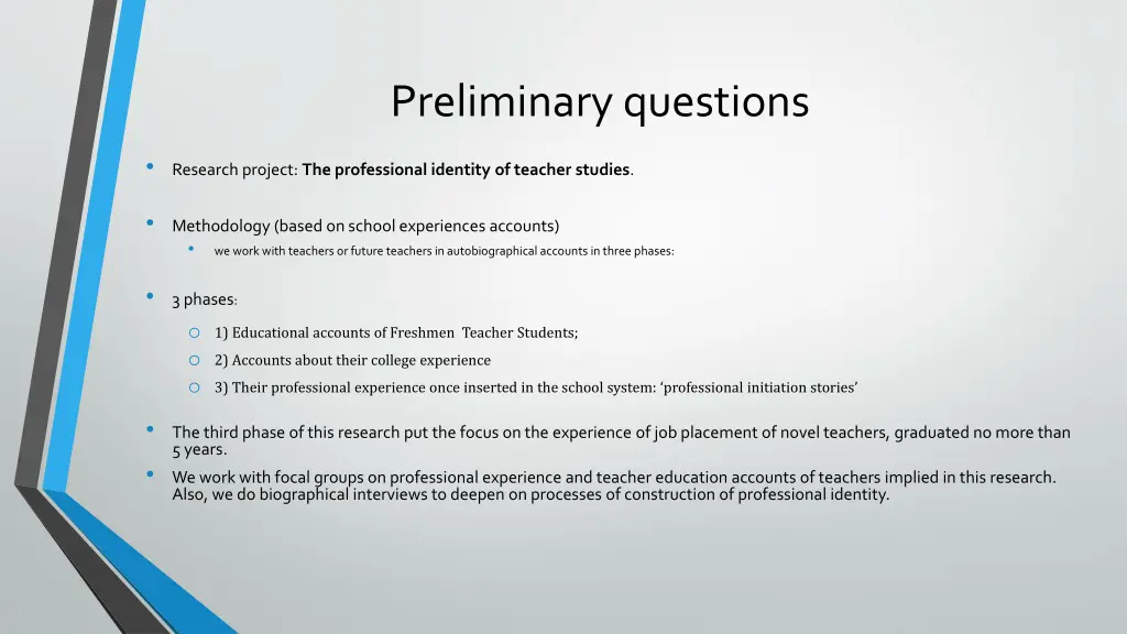 preliminary questions