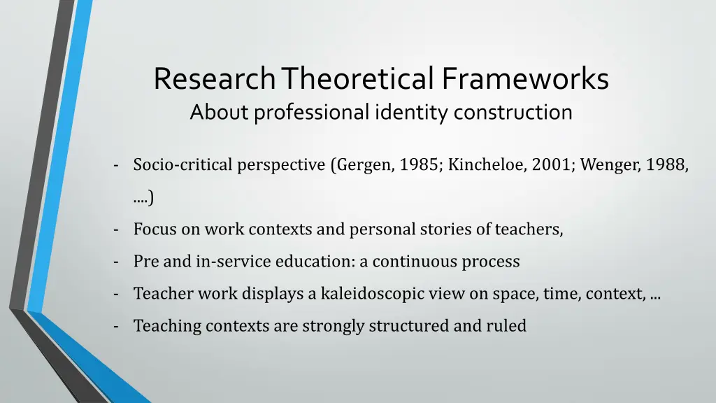 research theoretical frameworks about