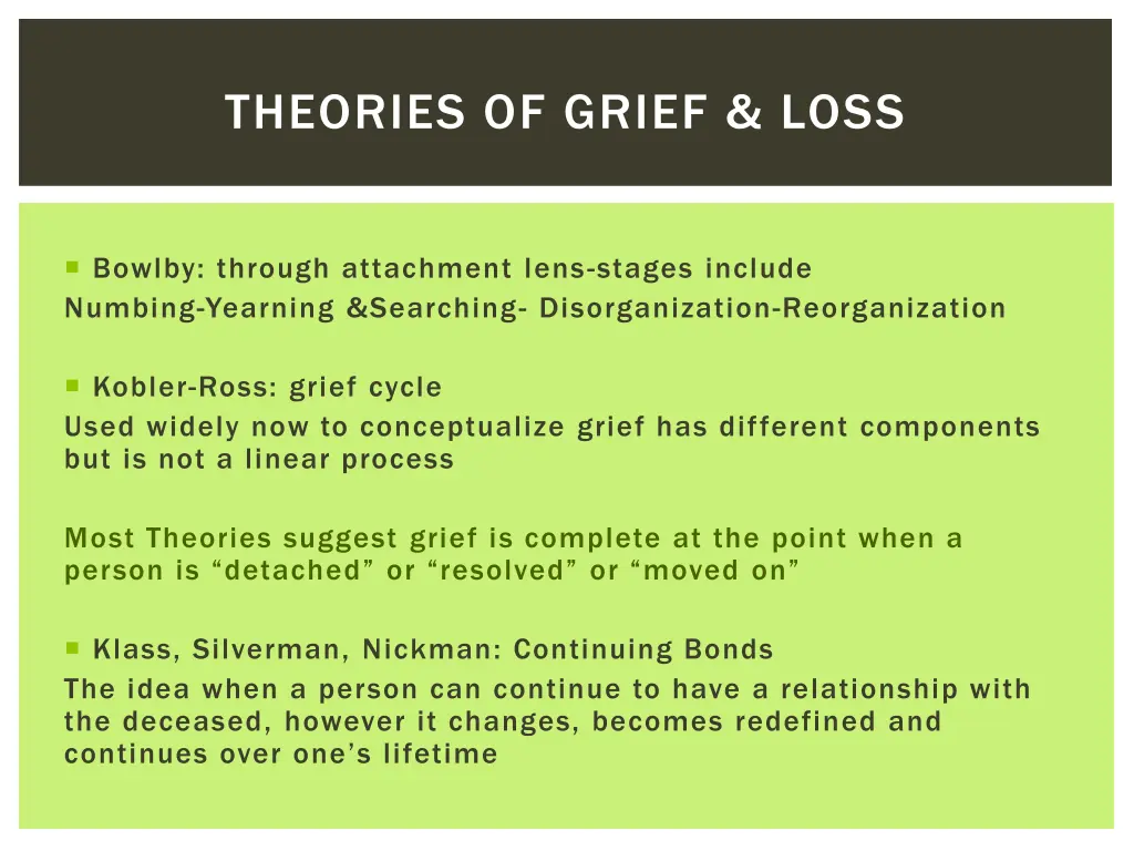 theories of grief loss