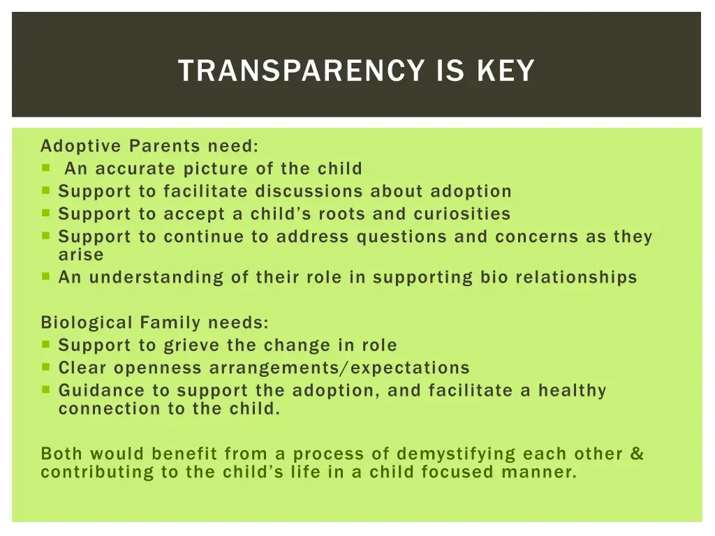 transparency is key